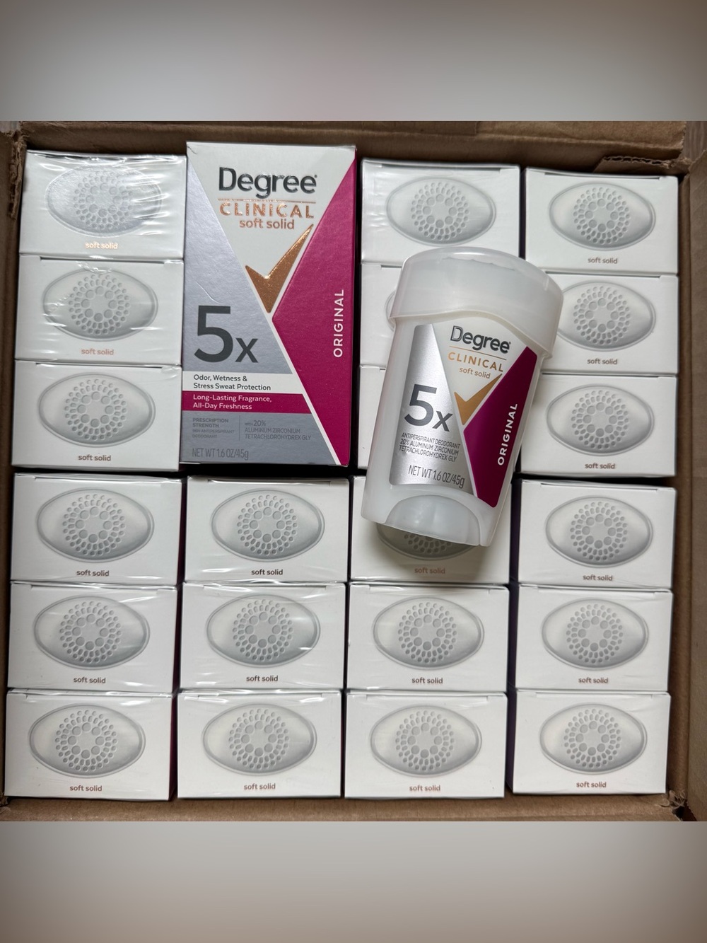 🔥BULK BUY🔥 Degree Clinical 5x Original Soft Solid Deodorant 1.6 oz- PACK OF 24